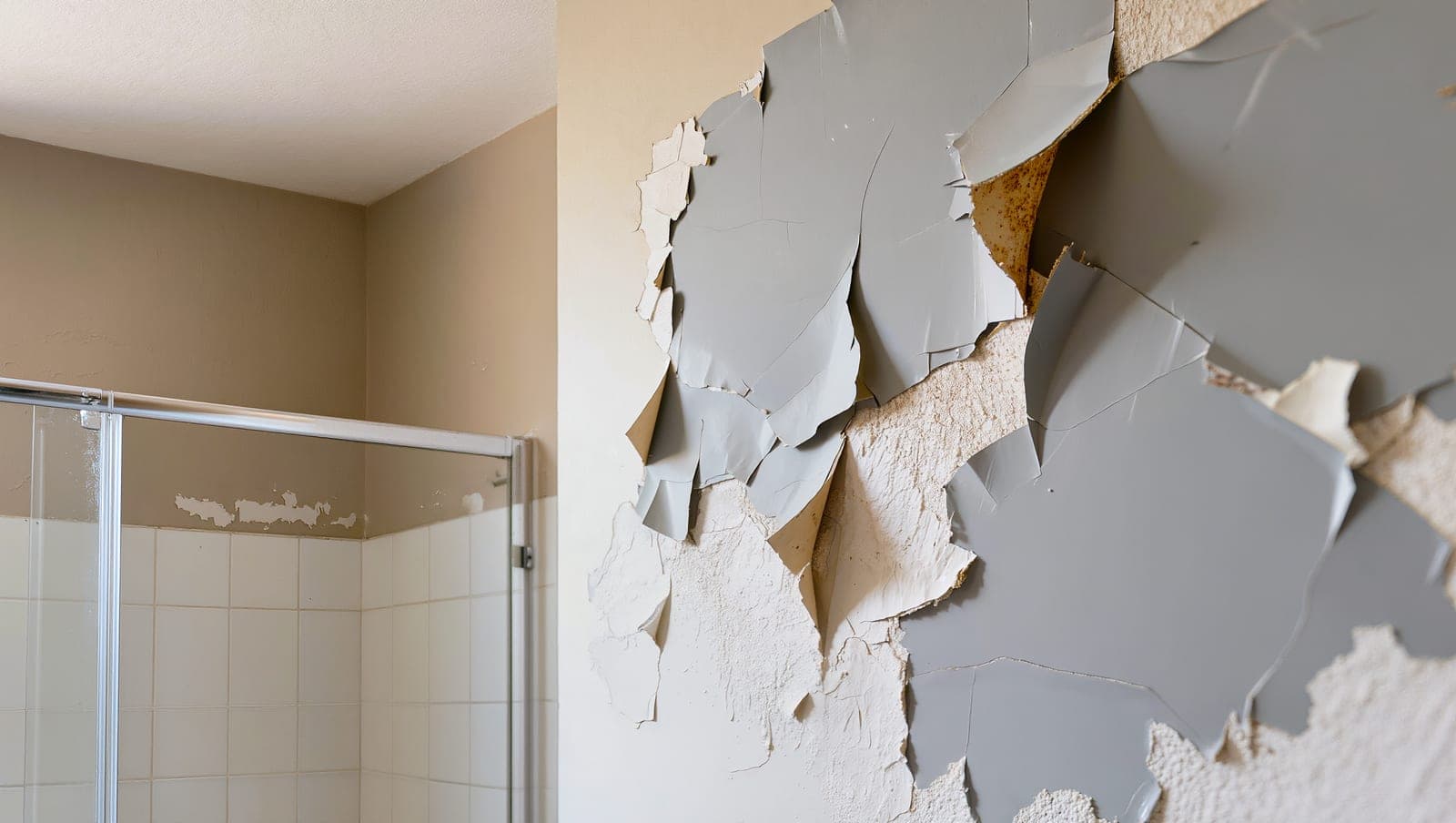 Paint peeling and flaking away from drywall